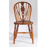 A maker signed George III ash, fruitwood and sycamore Windsor side chair, circa 1780-1830, the