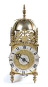 A rare Charles II brass lantern clock, Edward Webb, Chew Stoke, dated November 7th, circa 1680 ,