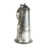 A good and well-documented GEORGE III PEWTER CHURCH SPIRE FLAGON, WEST COUNTRY, CIRCA 1775  The