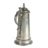 A good George I pewter spouted spire flagon, circa 1720 Of OEWS half-gallon capacity, the tapering