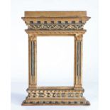 A 19th century giltwood aedicular, or tabernacle frame, circa 1870-1900 Of particularly small and