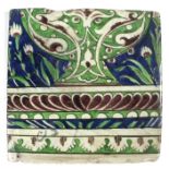 An interesting 16th century tile, Damascus, Syria, circa 1570, designed with the base of a vase
