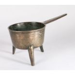 A LATE 17TH/EARLY 18TH CENTURY LEADED-BRONZE SKILLET, English With slightly moulded rim, the bowl