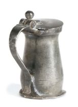 A William & Mary pewter OEWS gill ball and bar baluster measure, Wigan, circa 1690 The body with two