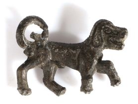 A 14th century pewter secular badge, designed as a Talbot Hound, 35mm high A 'Talbot' was an
