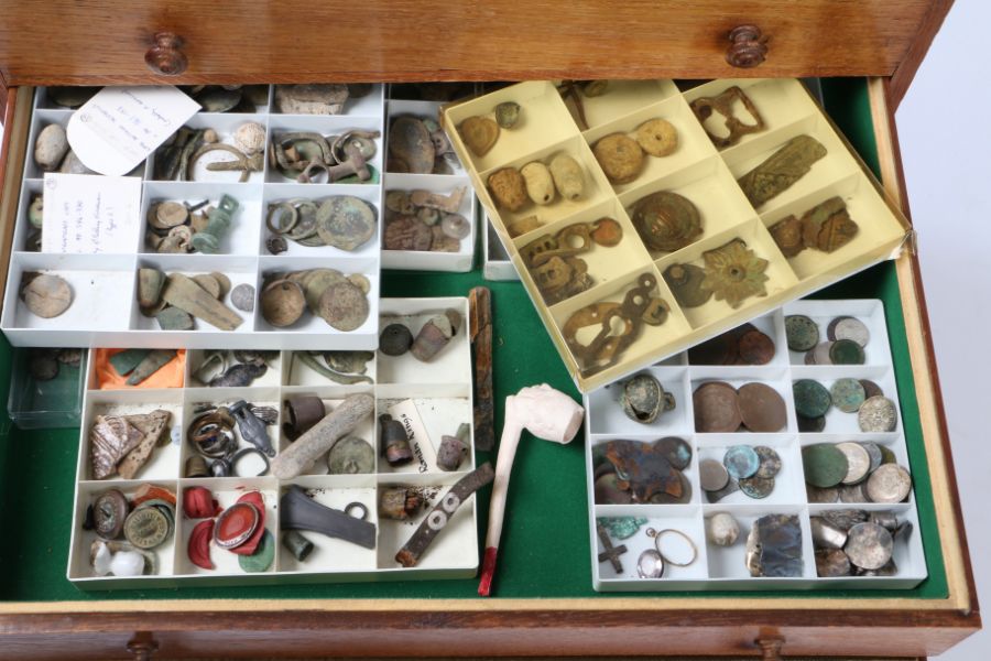 A collectors' cabinet filled with an interesting collection of artefacts, dating Roman to 20th - Image 5 of 12