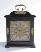 A rare brass mounted and ebony table clock, the movement by Henry Jones, London, circa 1685 and