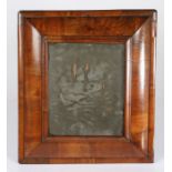 A William & Mary figured-walnut mirror, circa 1690 With cushion-moulded frame, moulded slip and