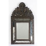 A 19th century small sheet brass framed mirror, Dutch, circa 1880 Having bevelled rectangular and