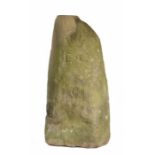 An 18th century marker stone, probably Yorkshire, engraved with an Earls' coronet above the