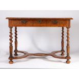 A William and Mary olivewood oyster-veneered side table, circa 1690, the rectangular top designed