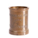 A George IV bronze alloy Imperial Standard measure, the rim marked with the Exchequer portcullis