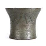 A leaded-bronze mortar, English, crica1600-1650, the flared body with the initials 'N' and joined '