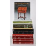 Antiques reference books to include Ralph Edwards, The Dictionary of English Furniture vol I-III,