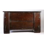 A late 15th/early 16th century oak clamp-front chest, English or Welsh, circa 1450-1550 Having a
