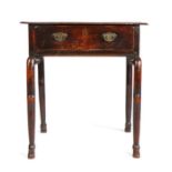 A rare George II oak side table, circa 1730-40, the rectangular top with moulded edge, above a
