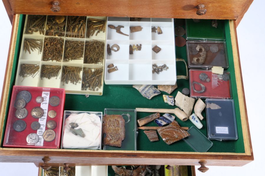 A collectors' cabinet filled with an interesting collection of artefacts, dating Roman to 20th - Image 6 of 12