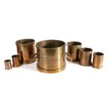 A William IV set of seven brass alloy Imperial Standard measures, Nottingham, each rim marked with