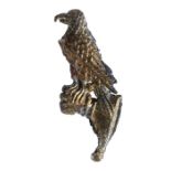 A 14th century secular pewter badge, designed as a falcon perched on falconer's glove, extensive