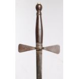 A German 'Crusader' sword, circa 1600, with an iron hilt and fan quillons, 95cm long  Pitting and