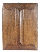 An early 16th Century oak parchemin panel, circa 1520, carved as a single parchemin, 31.5cm wide,