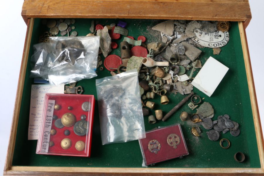 A collectors' cabinet filled with an interesting collection of artefacts, dating Roman to 20th - Image 3 of 12