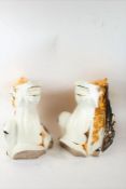 Pair of Italian Porcelain horses, painted in gold and silver on a white ground, approx. 50cm tall