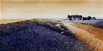 Chrissy Norman, 'Shingle Street II', pencil signed limited edition coloured etching, housed in a