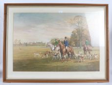 After Madelaine Selfe (20th century) The Duke of Beaufort with his hounds in Badminton Park,