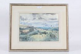 20th Century British School, landscape scene watercolour, signed (lower-right), housed in a glazed