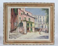 Menton (mid-20th century) Spanish townscape, indistinctly signed (lower-right), oil on canvas,