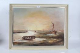 S. Maynard, "The Stour Estuary", oil on board, signed (lower-left), housed in a painted frame, the