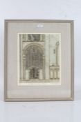 Valerie Thornton (1931-1991), "The Catton Screen Norwich Cathedral", signed etching numbered 30/75