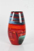 Barbara Rae (RA born 1943.), Poole pottery vase, of ovoid form, with paper label to the base, 25cm