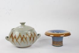 Vera Tollow, studio pottery pot and cover, and a Denby pottery bowl (2)