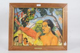 P. R. C. Gowings, an impressionist portrait in the manner of Paul Gauguin, housed in a wooden frame,