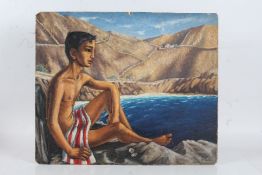 Felicity Ashbee (1913-2008) "Greek Island Boy", oil on board, signed (lower-right), titled and dated