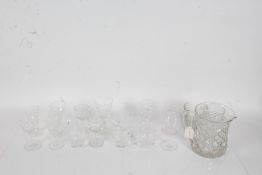 Collection of various crystal and other glassware, to include a jug, brandy balloons, wine glasses