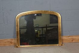 Modern gilt framed over mantle mirror, 100cm wide