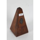 French mahogany cased metronome, 22cm tall