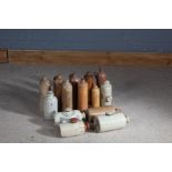 Collection of stoneware bottles and foot warmers (qty)