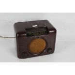 Art Deco Bush bakelite cased radio, with lead, 29cm wide