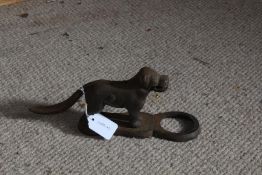 Novelty cast metal nutcracker, in the form of a dog, 28cm long