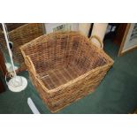 Wicker log basket, of rectangular form, 71cm wide