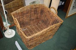 Wicker log basket, of rectangular form, 71cm wide