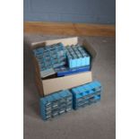 Box containing table top chests containing nail and screws, small roll of wire etc., (qty)