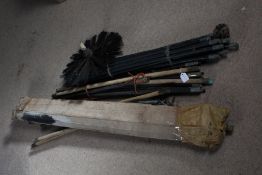 Chimney sweeps brush and a quantity of rods (qty)