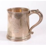 George VI silver pint tankard, Birmingham 1937 maker A & J Zimmerman, with acanthus leaf capped