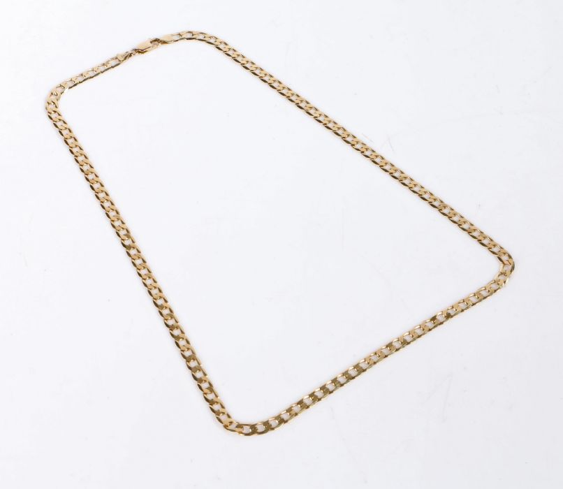 9 carat gold chain link necklace, weight 21.0 grams