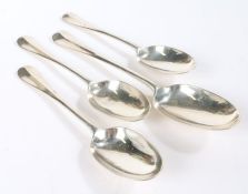Three Victorian silver dessert spoons and matching table spoon, London 1895, maker Josiah Williams &